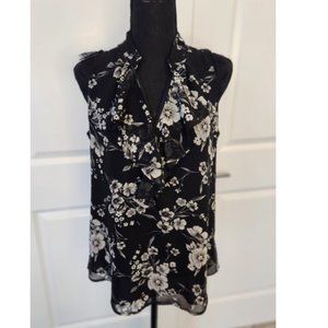 WHBM Floral Ruched Blouse